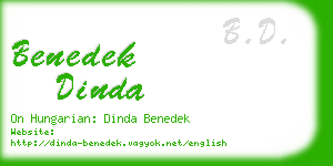 benedek dinda business card